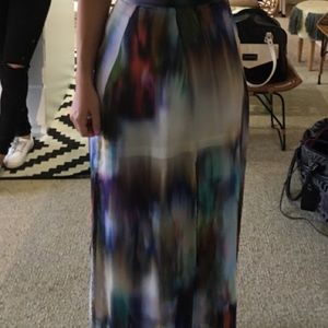 Watercolor maxi skirt